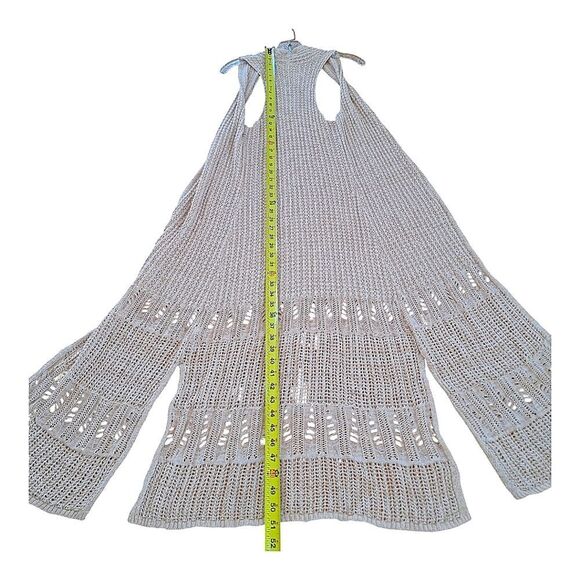Crochet BOHO Open Cardigan Sweater Vest Duster Maxi 100% Cotton SOFT Mossimo L - Picture 15 of 15